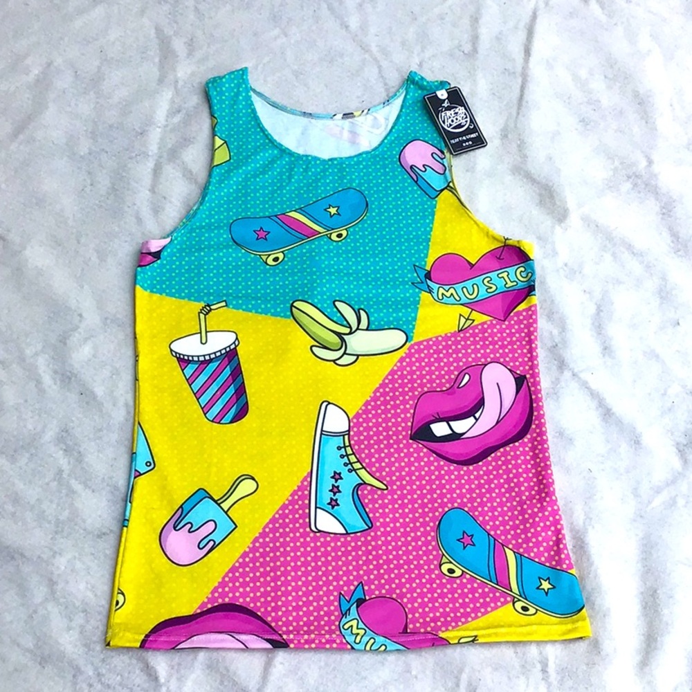 V. Fresh Hoods, multi color blouse. S Small
